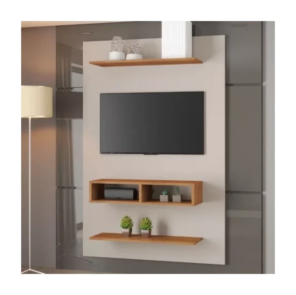 Painel para TV até 42 Polegadas com Nichos Off White/Mel