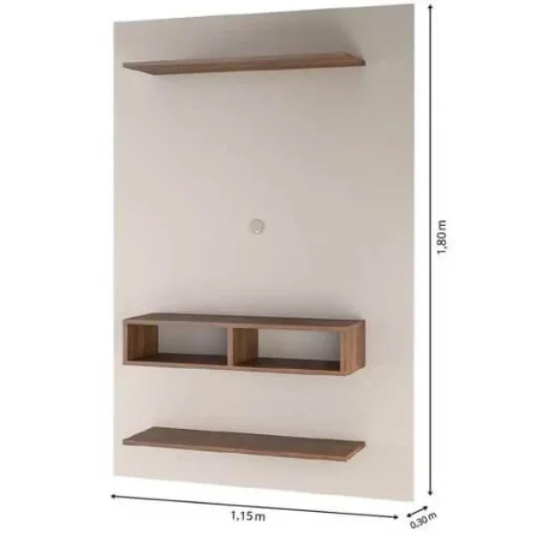 Painel para TV até 42 Polegadas com Nichos Off White/Mel