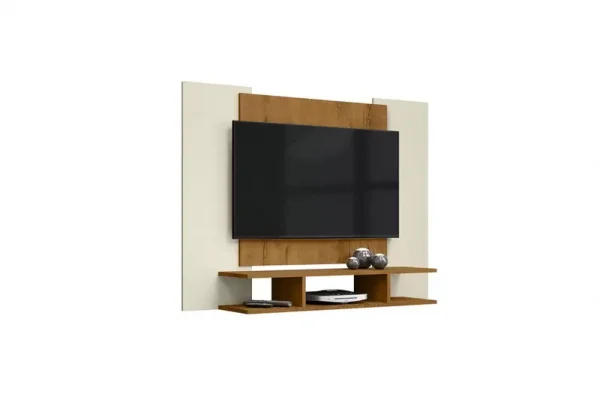 Painel para TV At 50 Polegadas Ej Off White Freij - EJ Moveis