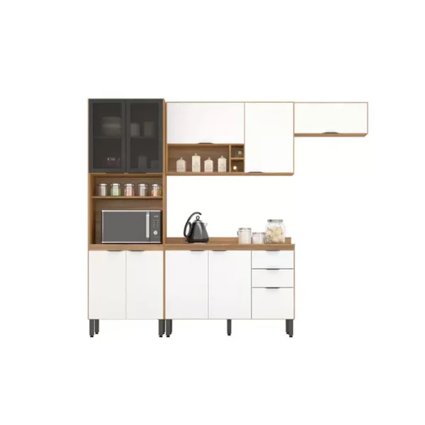 Cozinha Completa Firenze 04 Peças 10 Portas e 02 Gavetas Amendola Touch/Branco Demóbile