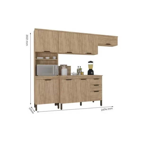 Cozinha Completa Milena 5 Peas 7 Portas 2 Gavetas Cartagena  Incorplac