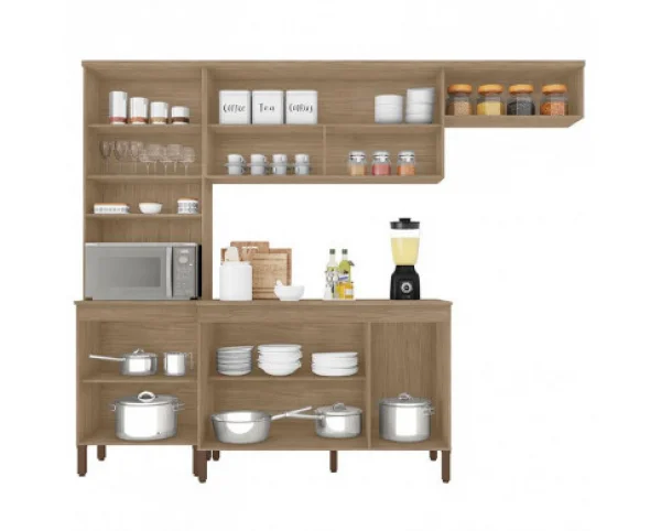 Cozinha Completa Milena 5 Peas 7 Portas 2 Gavetas Cartagena Branco  Incorplac