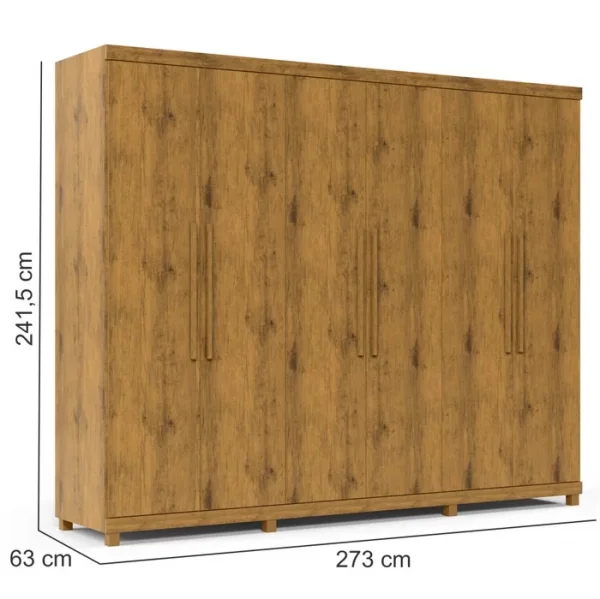 Guarda-Roupa 6 Portas e 4 Gavetas 100% MDF Gelius Absolut Madeirado