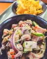 Op��o 05: Teishoku: Ceviche de til�pia marinada