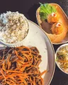 Opção 02: Obentô: Carne desfiada com cenoura