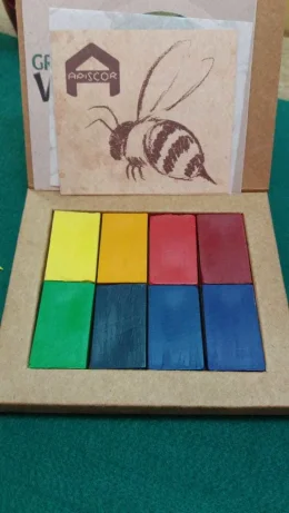 Giz de Cera Bloco 8 cores Apiscor