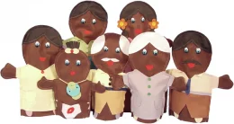 Kit Fantoches Famlia Negra em Feltro Ref. 445 - Simque