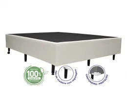 Cama Box Casal 1,38  - TC: Corino Bege 1,38X1,88X0,28
