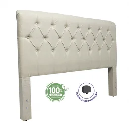 Cabeceira Queen 1,60x1,25 Captone Paris  - TC:  Suede Bege Amassado