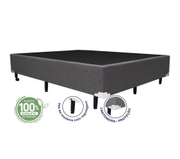 Cama Box Casal 1,38  - TC: Linho Grafite 1,38X1,88X0,28