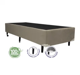 Cama Box Solteiro 0,88  - TC:  Suede Imbuia 0,88X1,88X0,28