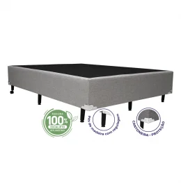 Cama Box Casal 1,38  - TC: Linho Champanhe 1,38X1,88X0,28