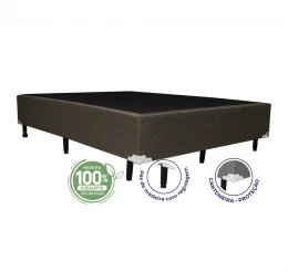 Cama Box Casal 1,38  - TC: Linho Marrom 1,38X1,88X0,28