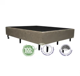 Cama Box Casal 1,38  - TC: Suede Imbuia 1,38X1,88X0,28