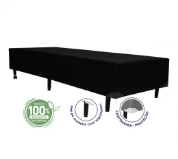 Cama Box Solteiro 0,88  - TC: Suede Preto Liso 0,88X1,88X0,28