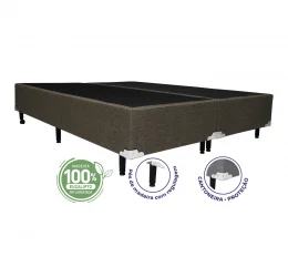 Cama Box Queen 1,58  - TC: Linho Marrom 1,58X1,98X0,28
