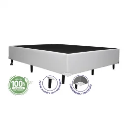 Cama Box Casal 1,38  - TC: Corino Branco 1,38X1,88X0,28