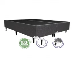 Cama Box Queen 1,58  - TC: Linho Grafite 1,58X1,98X0,28