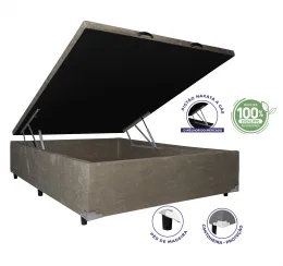 Cama Box Ba Casal 1,38  - TC: Suede Imbuia 1,38x1,88x0,39
