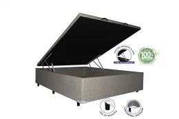 Cama Box Ba Casal 1,38  - TC: Linho Bege 1,38x1,88x0,39