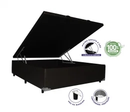 Cama Box Ba Casal 1,38  - TC: Corino Marrom 1,38x1,88x0,39