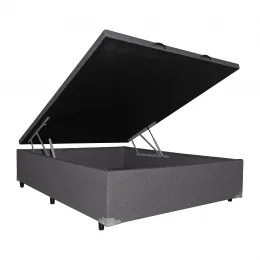 Cama Box Ba Casal 1,38  - TC: Linho Grafite 1,38x1,88x0,39