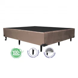 Cama Box King 1,93  - TC: Suede Animale Nude 1,93x2,03x0,28