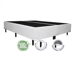 Cama Box King 1,93  - TC: Corino Branco 1,93x2,03x0,28
