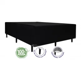 Cama Box Casal 1,38  - TC: Suede Preto Amassado 1,38x1,88x0,40 Medida Especial