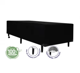 Cama Box Solteiro 0,88  - TC: Suede Preto Amassado 0,88x1,88x0,40 Medida Especial