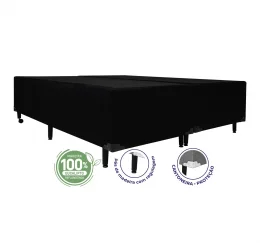 Cama Box King 1,93 - TC: Suede Preto Amassado 1,93x2,03x0,40 Medida Especial