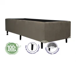 Cama Box Solteiro King 0,96  - TC: Suede Imbuia Amassado 0,96x2,03x0,40 Medida Especial