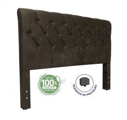 Cabeceira Queen 1,60x1,25 Captone Paris - TC:  Suede Cohiba