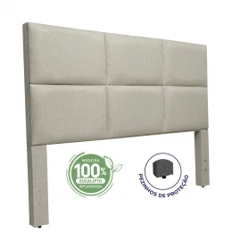 Cabeceira Casal 1,40x1,25 Londres  - TC:  Linho Bege Dourado