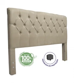 Cabeceira King 1,95x1,25 Captone Paris  - TC:  Suede Animale Nude