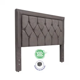 Cabeceira King 1,95x1,25 Taj Mahal  - TC:  Suede Cinza Amassado
