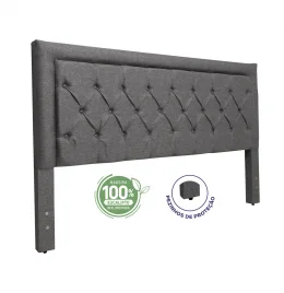 Cabeceira Queen 1,60x1,25 Florena  - TC:  Linho Cinza
