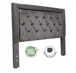 Cabeceira Queen 1,60x1,25 Florena  - TC:  Suede Cinza Amassado