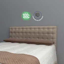 Cabeceira Queen 1,60x1,25 Lisboa  - TC:  Suede Bege Amassado