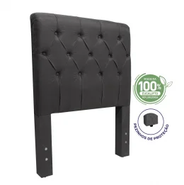 Cabeceira Solteiro King 1,00x1,25 Captone Paris   - TC:  Suede Cinza Amassado
