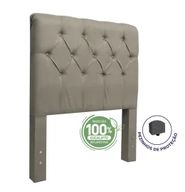 Cabeceira Solteiro King 1,00x1,25 Captone Paris   - TC:  Suede Imbuia Amassado
