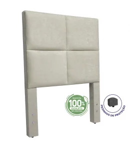 Cabeceira Solteiro King 1,00x1,25 Londres   - TC:  Suede Bege Amassado
