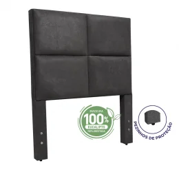 Cabeceira Solteiro King 1,00x1,25 Londres   - TC:  Suede Cinza Amassado