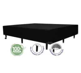 Cama Box Casal 1,38  - TC: Suede Preto Amassado 1,38X1,88X0,28