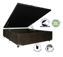 Cama Box Ba Casal 1,58  - TC: Suede Cohiba 1,58x1,98x0,39