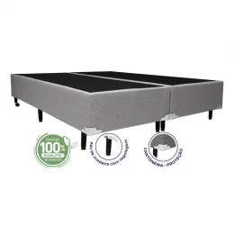 CAMA BOX KING TC: Linho bege dourado 1,93 x 2,03 x 0,28