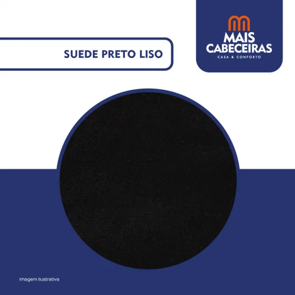 Cama Box Casal 1,38  - TC: Suede Preto Liso 1,38X1,88X0,28