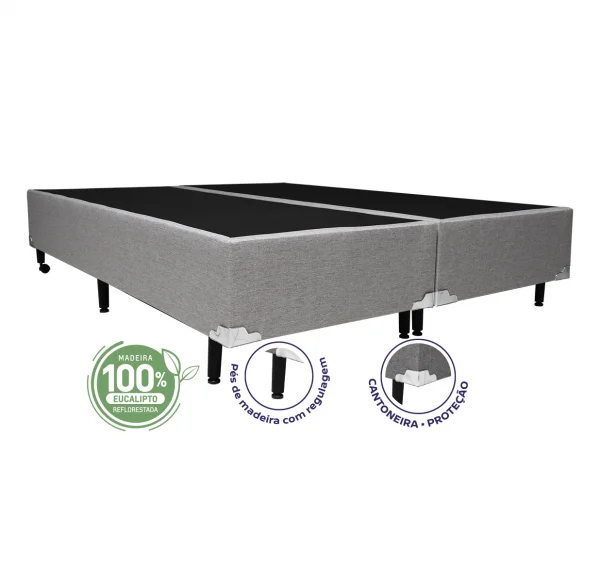 Cama Box Queen 1,58  - TC: Linho Champanhe 1,58X1,98X0,28