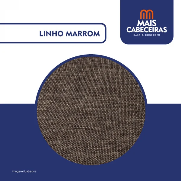 Cama Box Solteiro 0,88 - TC: Linho Marrom 0,88X1,88X0,28