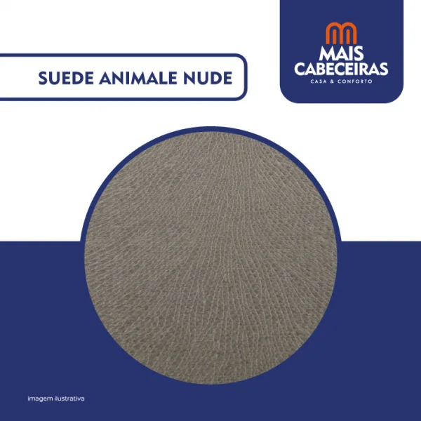 Cama Box King 1,93  - TC: Suede Animale Nude 1,93x2,03x0,28
